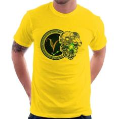 Camiseta Signo Áries Astrologia - Foca na Moda, Amarelo, P