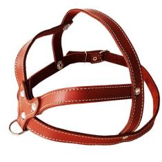 Peitoral Coleira Para Cachorro em Couro Ajustável Reforçada Cães Pet -