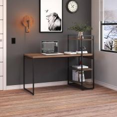 Mesa C-estante Alta 135x64x115cm C-03 Prateleiras Nogal - Nogal -