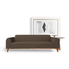 Sofá Living átila 2,30m 4 Lugares Em Veludo Marrom