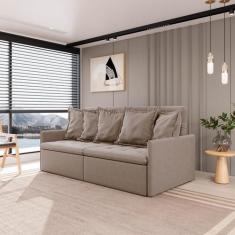 Sofá Retrátil e Reclinável 4 Lugares 240cm Dália CabeCasa MadeiraOrigi