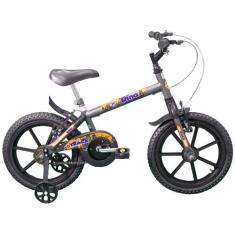 Bicicleta TK3 Track Dino Infantil Aro 16, 16", Grafite, 10"