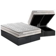 Cama Box Baú King: Colchão Espuma D33 Paropas Pasquale Plus Euro Pillo