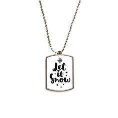 DIYthinker Colar com pingente de corrente de aço inoxidável com citação Let It Snow