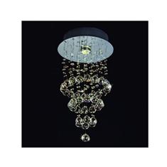 Plafon De Metal E Cristal Bella Iluminação Cascade No Voltagev Âmbar/ Cromado