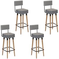 Kit 4 Banquetas para Bancada Estofada Bariloche
