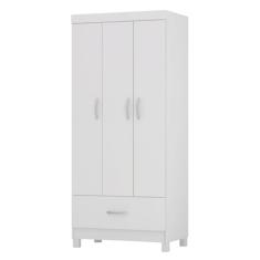 Guarda Roupas Solteiro 3 Portas 1 Gaveta Prince Demóbile (Branco)