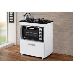 Balcão para cooktop 5 bocas Salvia  - Branco