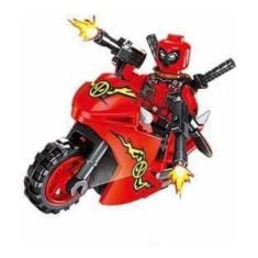 Boneco Moto Blocos De Montar Deadpool Red Motorcycle
