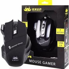 Mouse USB Gamer Preto Knup KP-V4 LED