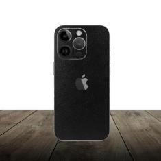 Skin Traseira COURO PRETO para Smartphone Apple - Rock Space