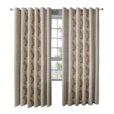 Cortina Para Sala Estampada Curitiba 500x250 Sultan,  Bege