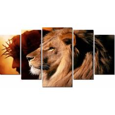 Quadro Decorativo Leão De Judá Jesus Sala De Estar Quarto - Arte quadr