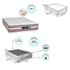 Conjunto Cama Box Baú Casal + Colchão Sankonfort Le Griff Firme (138x1