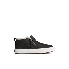 Sperry Tênis feminino com zíper lateral Crest Lug, Preto, 38