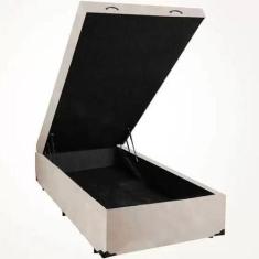 Mini Cama Box Baú Suede 70X150cm - Genki Kenko Colchões, CINZA