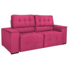 Sofá Cama Retrátil Sala Vicenza 175cm Suede Cor Pink