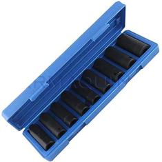 Jogo de Soquete de Impacto Sextavado Longo 1/2" (9 Pçs) - WAFT