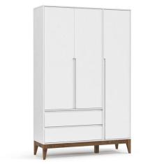 Guarda Roupa Infantil Nature Clean 3 Portas Branco Acetinado Eco Wood 