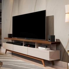 Rack para Tv até 72 Polegadas 180cm Pés em Madeira Maciça Vivare - Gig