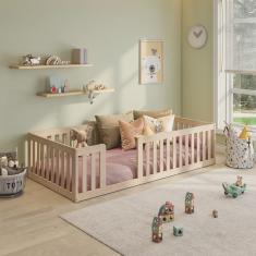 Cama Montessoriana Solteiro Com Grade Giulia Casatema