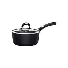 Panela Tramontina Mônaco Induction Em Alumínio Com Revestimento Interno E Externo Antiaderente Starflon Premium Preto Com Tampa De Vidro 20 Cm 2,6 L