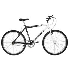 Bicicleta de Passeio Ultra Bikes Esporte Bicolor Aro 26 Reforçada Freio V-Brake Sem Marcha Preto/Branco