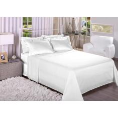 Jogo de Cama 300 FIOS, Branco, 100% Algodão, 4 peças - Bem Lunar, King