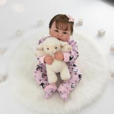 Bebê Reborn Menina Realista Boneca Com Enxoval - Mundo Azul e Rosa