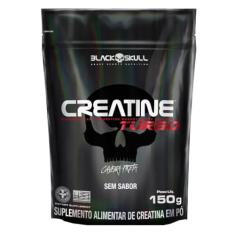 Creatine Turbo BlackSkull - Creatina Monohidratada em pó, com carboidrato para melhor absorção e performance (150g Refil, Sem sabor)