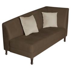 Divã Recamier Heitor 185cm com Almofada Lado Esquerdo Suede - Amarena 