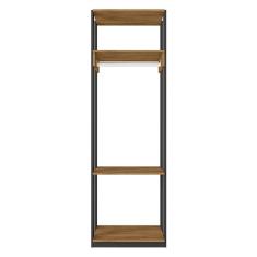 Guarda Roupa Modulado Closet Titan 0 Portas Sem Portas MDP Preto Velluto- Freijó PR Móveis