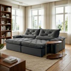 Sofá Retrátil e Reclinável 3 Lugares 280cm Diamond Super Pillow - Mont