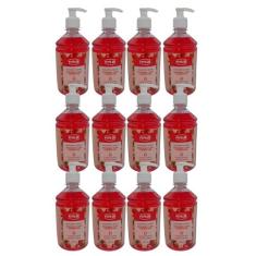 Kit 12 Sabonete Morango Champagne Corpo e Mãos 500ml - Pepilon