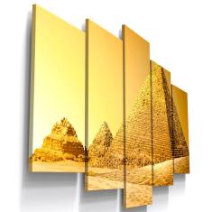 Quadros Decorativos Piramides Amarelo Deserto Sala 