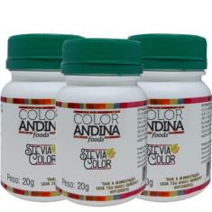 Adoçante Stévia Color Andina 20g-3 potes