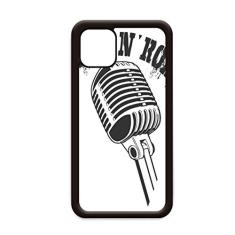 Capa com microfone ilustrado de música simples para iPhone 12 Pro Max para Apple Mini Mobile Case