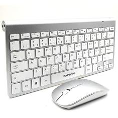 Mini Teclado Sem Fio e Mouse USB 2.4Ghz Wireless Super Compacto Premium ABNT2 Letra Ç Computador Notebook