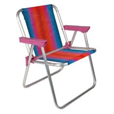 Cadeira Infantil Alta Alumínio Rosa  - MOR
