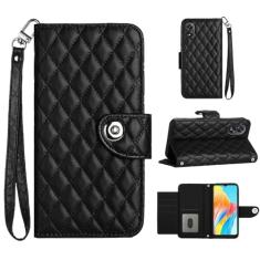 Para Oppo A18 4G, capa carteira com alça de pulso, capa flip de couro com fecho magnético com 7 cartões e 1 compartimento para dinheiro, suporte feminino presente capa de telefone para Oppo A18 4G 6,6