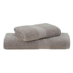 Jogo de Toalhas Buddemeyer Fio Penteado Canelado Gigante Bege 2 Peças