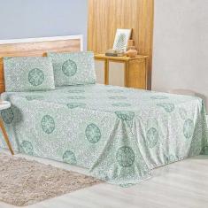 Jogo De Lençol Lidian King 3 Peças Hiperpercal Estampado 180 Fios - Lotus