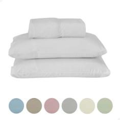 Jogo de Lençol Queen 3 Peças Percal 140 Fios Liso Algodão - Valle Enxo