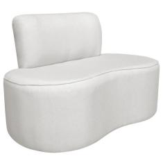 Sofá Curvo 2 Lugares Amsterdã 130cm Bouclé - Amarena Móveis, Branco
