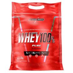 Integralmédica - Whey Protein Concentrado Morango 100% Pure - 21g de Proteína por Scoop, Suplementação Alimentar Pós-Treino, Fórmula Enriquecida com BCAAs - Pouch 1,8kg