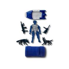 Kit Polícia Equipe Busca Barco Cachorro Brinquedo Infantil - Pica pau