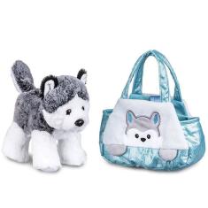 Pelúcia Husky Com Bolsa De Passeio Cutie Handbags Multikids