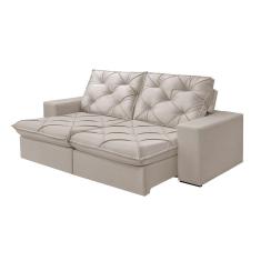 Sofá 3 Lugares Retrátil E Reclinável Martins M-176 Veludo Creme