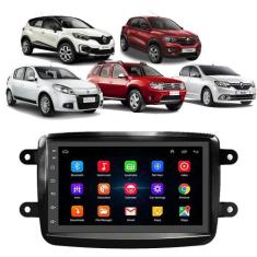 Kit Central Multimídia Android Kwid Duster Sandero Captur Logan 7 Pole