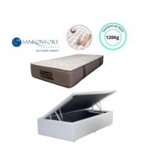 Conjunto Cama Box Baú Solteiro + Colchão Sankonfort Tranquillité 88x18